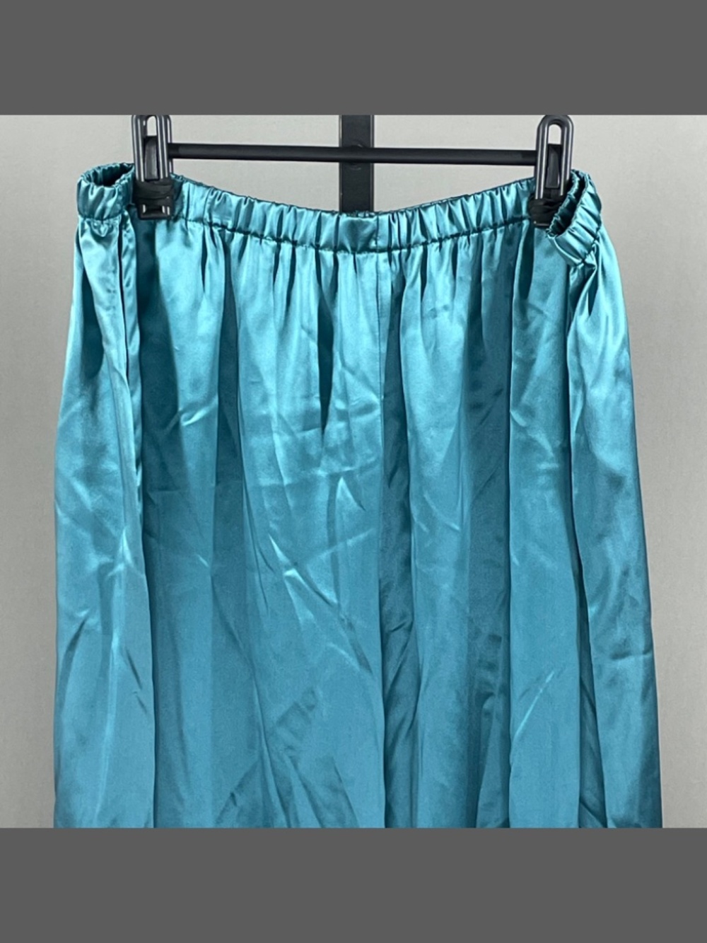 NEW Lily Silk Pants Womens Large blue mulberry silk wide leg pull on casual - Picture 2 of 11